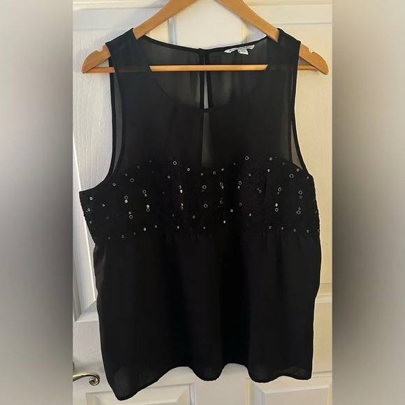 American Eagle Black Sleeveless Top Size XL - Picture 1 of 8